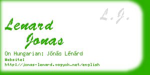 lenard jonas business card