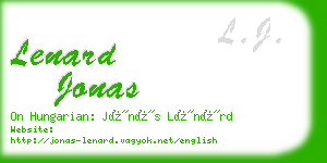 lenard jonas business card